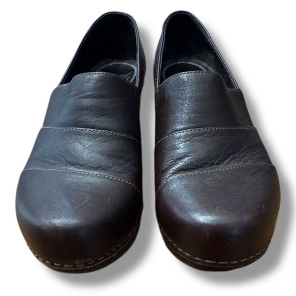 Dansko Tenley Brown Leather Clogs Minimalist Office Women's Size EU 37 / US 6.5 - Picture 10 of 10